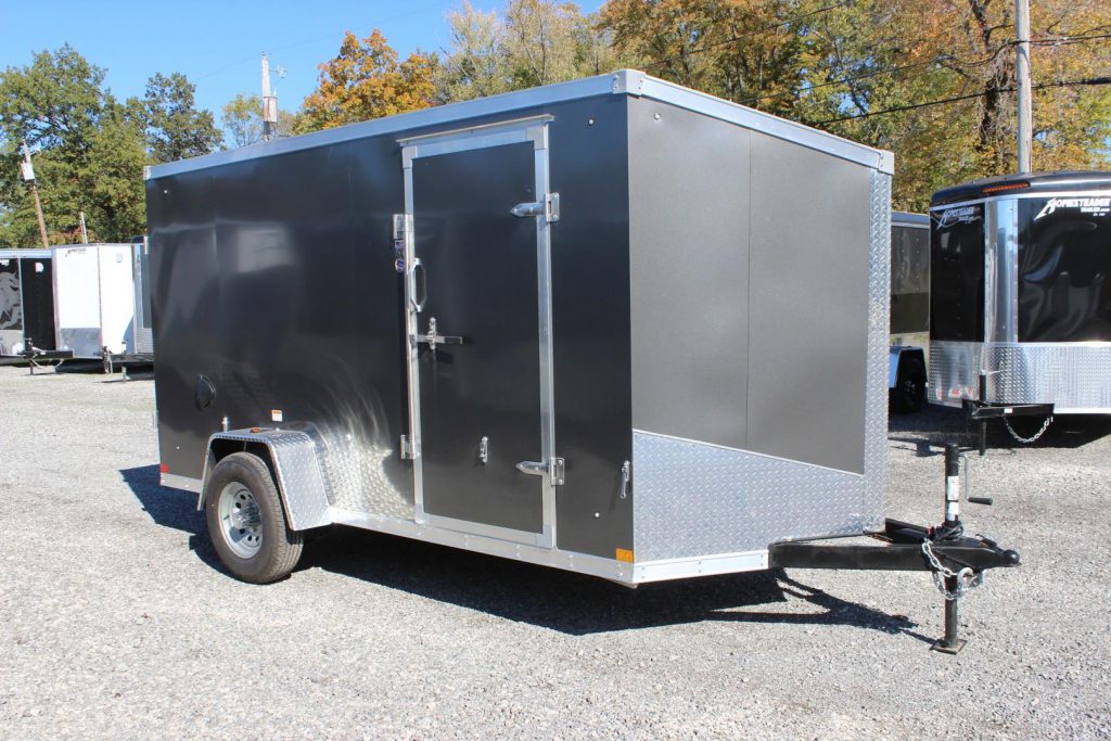 Gray Country Blacksmith enclosed cargo trailer.