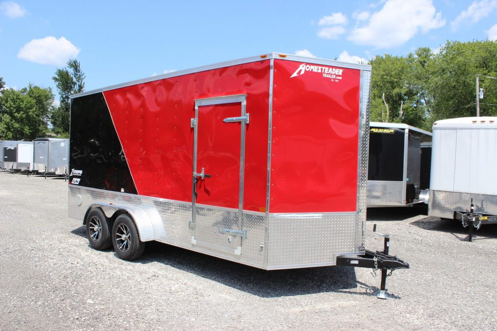 Homesteader enclosed cargo trailers red
