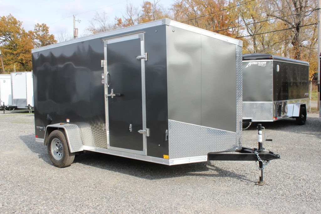Gray stealth cargo trailers