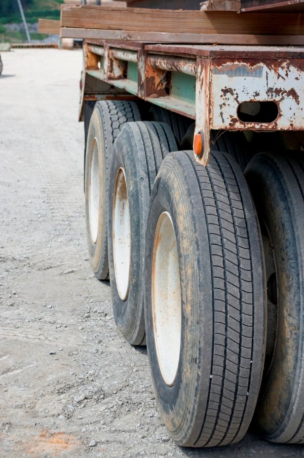 Trailer Tiles Close up of trailer tires