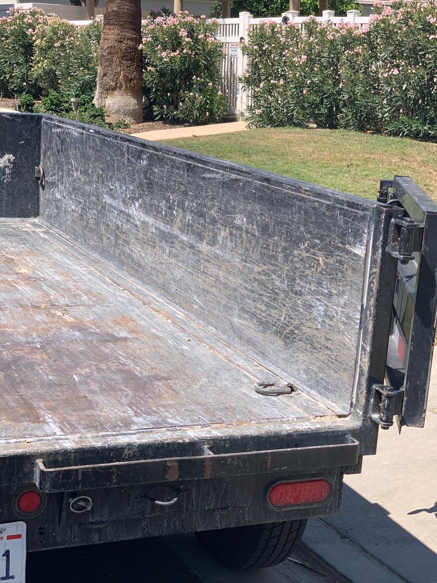 Dump trailer parked and opened